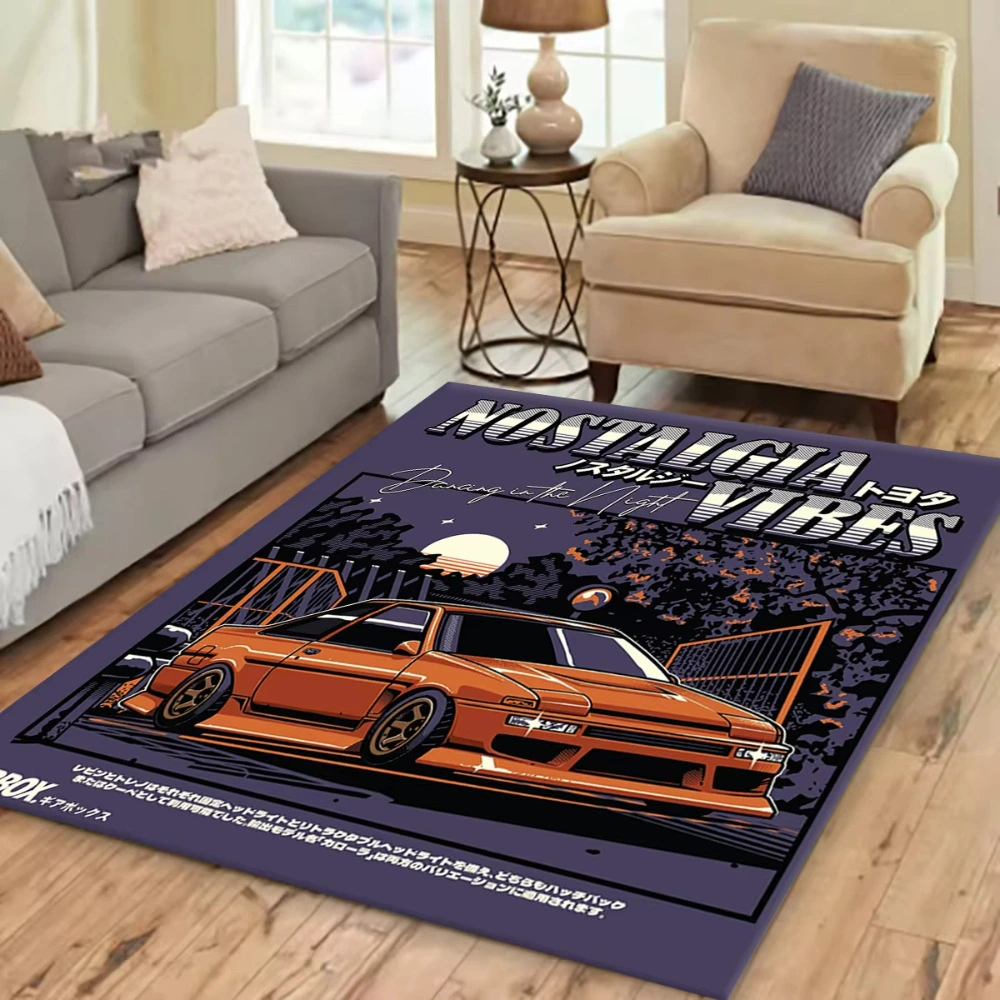Racing Printed Anti Slip Flannel Carpet