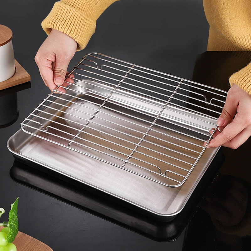 New Stainless Steel Tray With Filter Mesh, Rectangular Shape