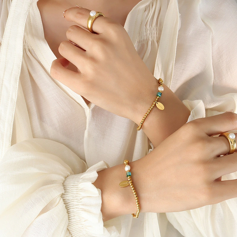 Freshwater Pearl Patchwork Beaded Bracelet Vintage Niche