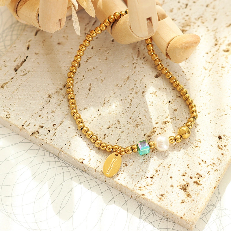 Freshwater Pearl Patchwork Beaded Bracelet Vintage Niche