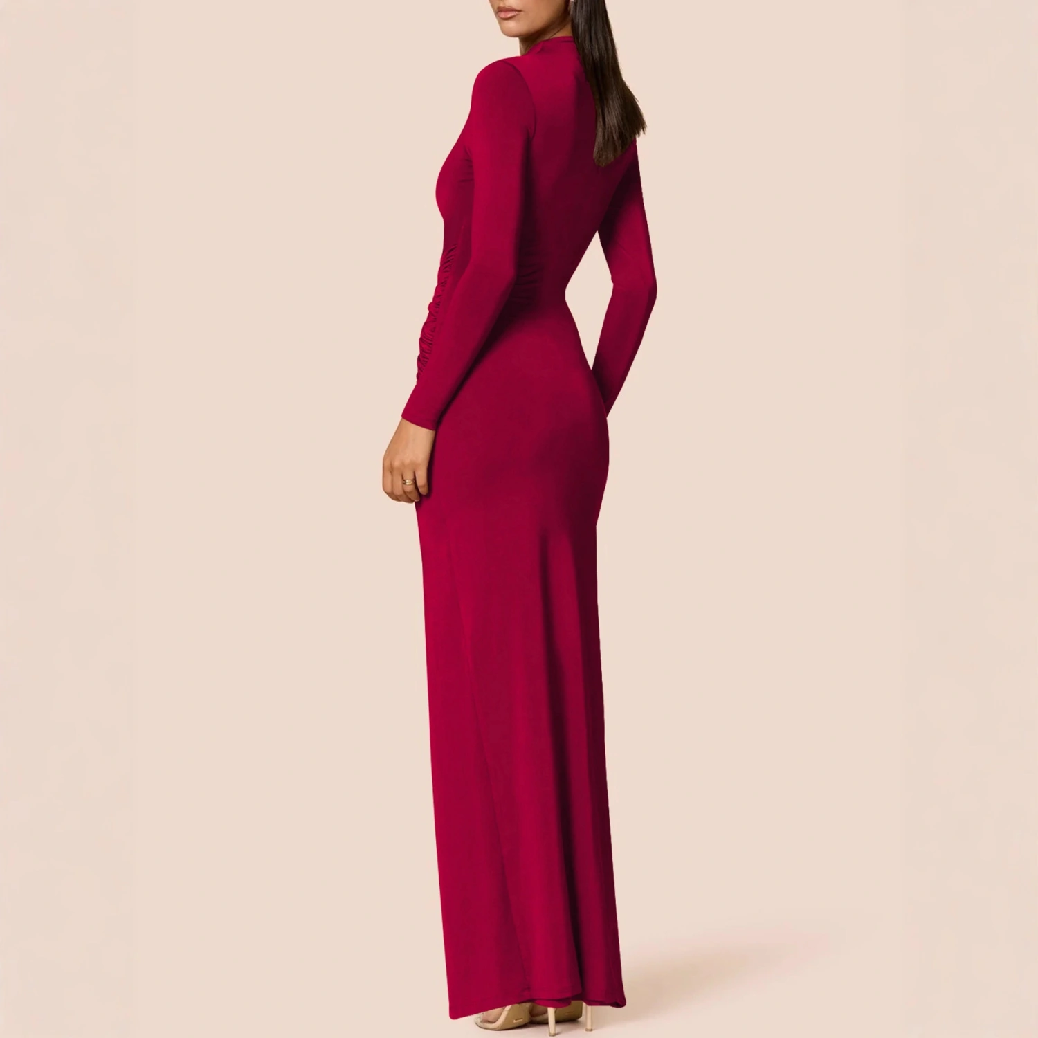 Women's Round-neck High-slit Sheath Dress