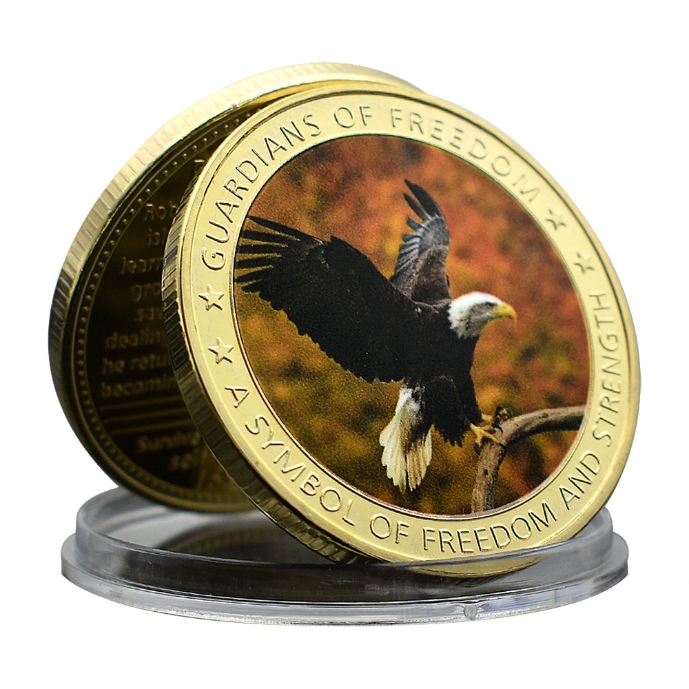 Bald Eagle Gold Commemorative Coin Lucky Auspicious Bird Medal Commemorative Badge