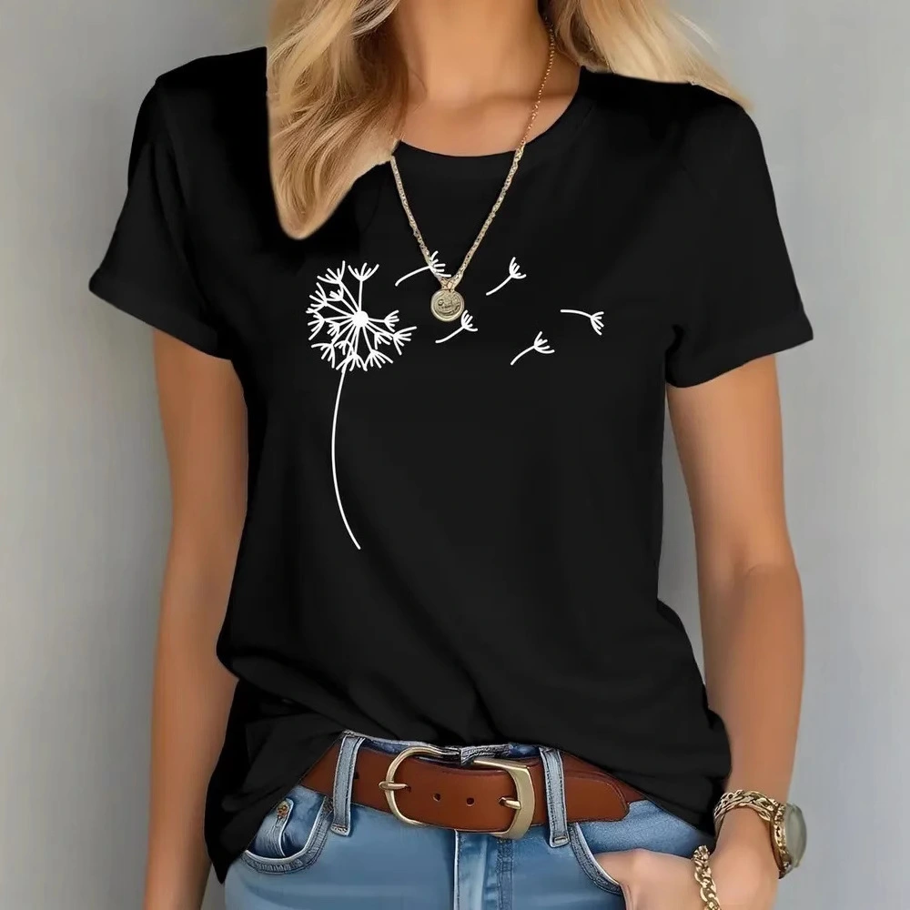 Printed Comfortable Casual T-shirt Pure Cotton