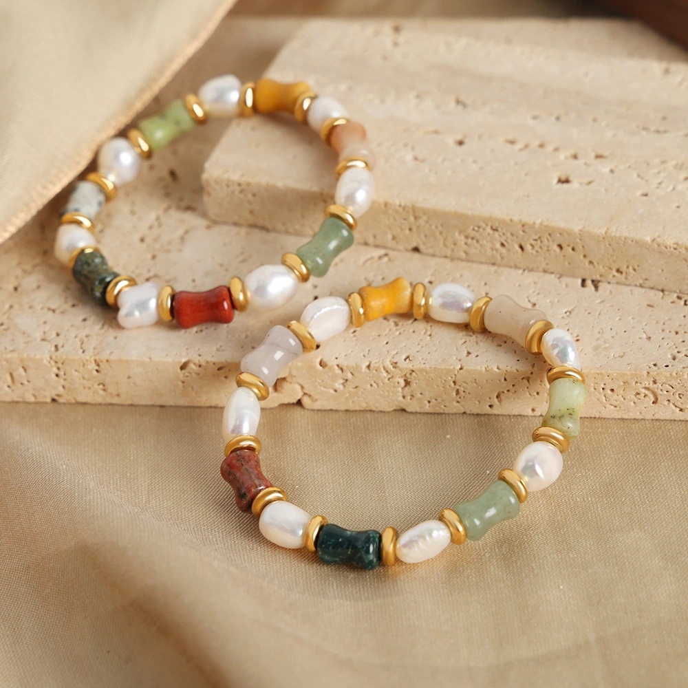 Retro Luxe Natural Stone Handmade Beaded Bracelet For Women