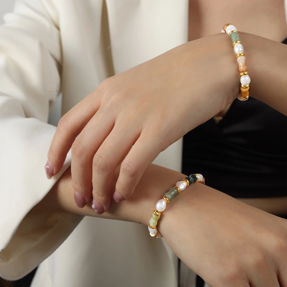 Retro Luxe Natural Stone Handmade Beaded Bracelet For Women