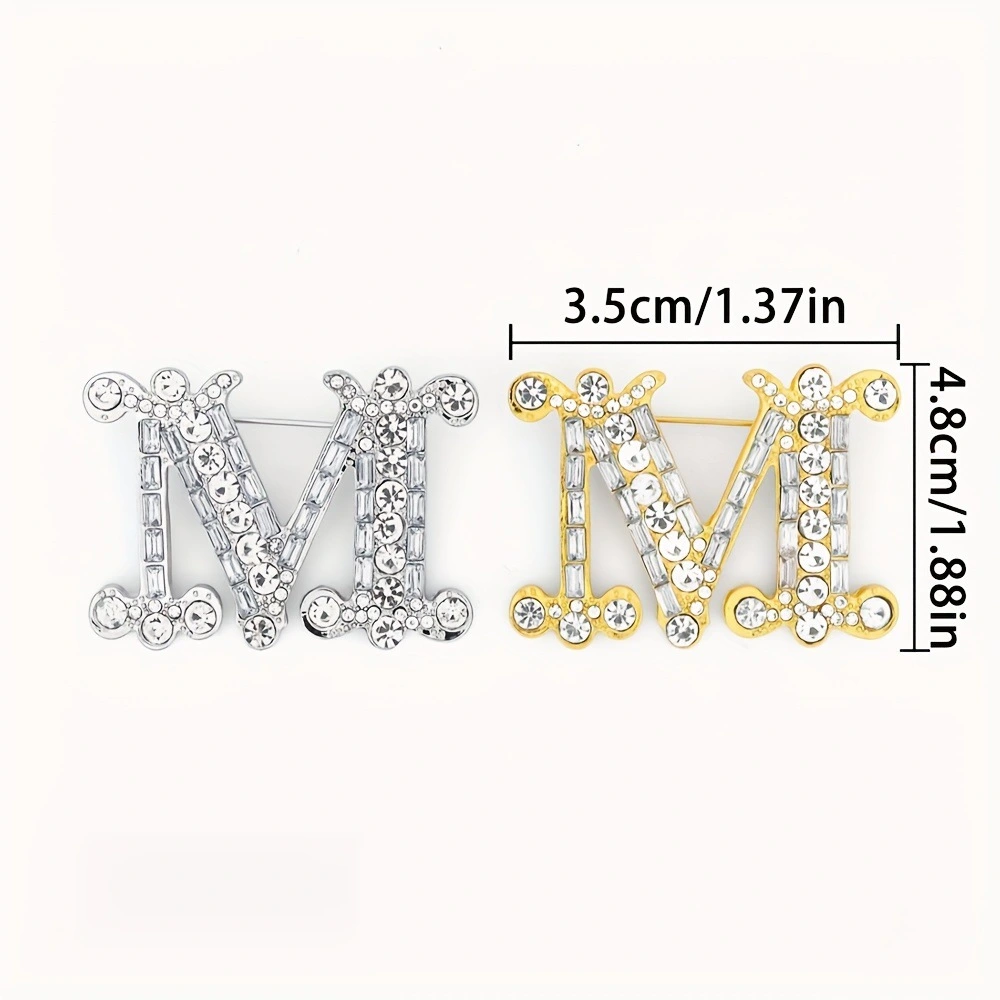 Fashionable, Light-Luxury Letter Charm Brooch