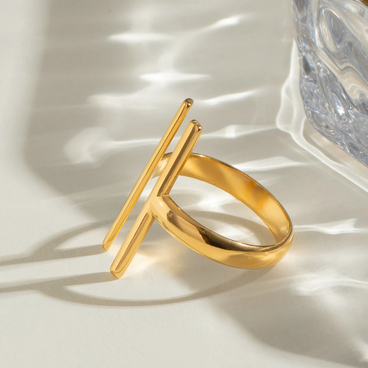 Stainless Steel Geometric Open Ring For Women