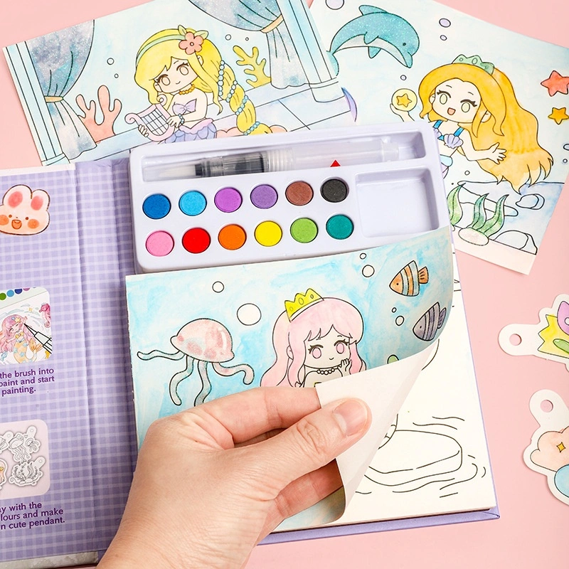 Childrens Watercolor Gouache Doodle Sticky Notes Coloring DIY