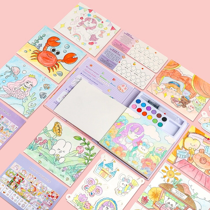 Childrens Watercolor Gouache Doodle Sticky Notes Coloring DIY