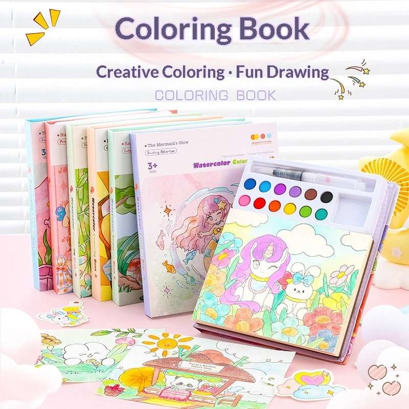 Childrens Watercolor Gouache Doodle Sticky Notes Coloring DIY