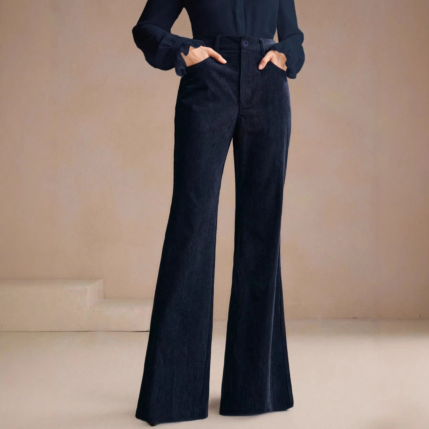 Slimming High-Waist Womens Casual Trousers