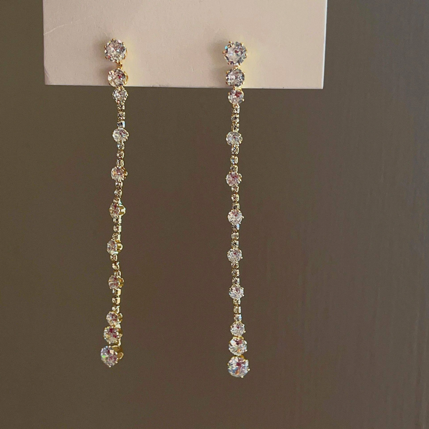 Silver Needle Zircon Round Tassel Earrings