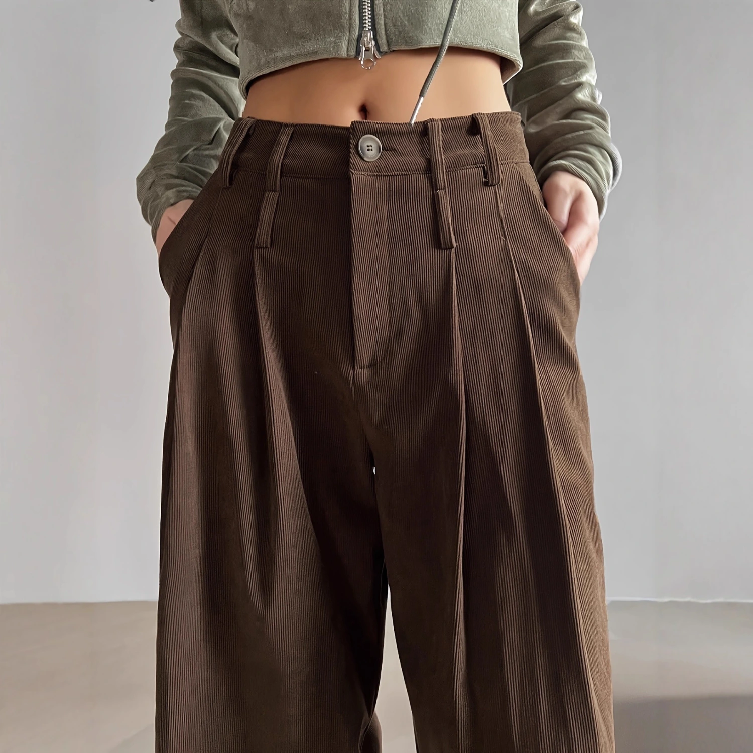 Women's High-waisted Draping Figure-flattering Pants
