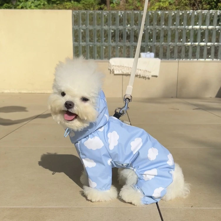 Waterproof Full-Covering Rain Poncho With Hood For Small And Medium-Sized Dogs