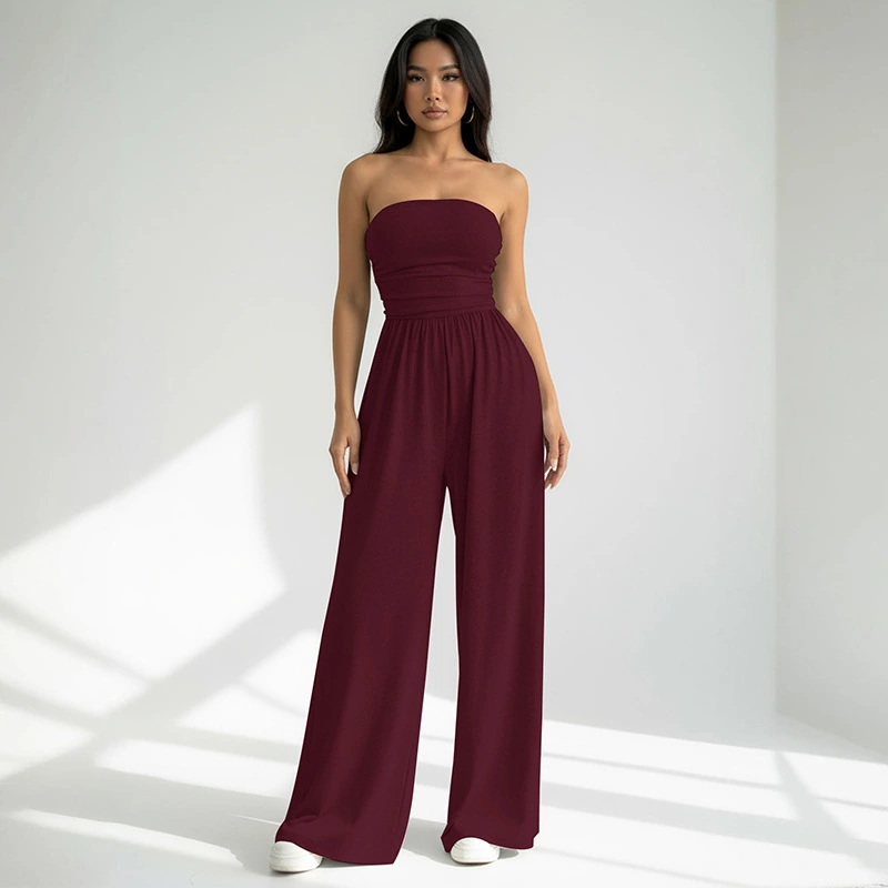 Stretchy Loose Wide Leg Jumpsuit Pants