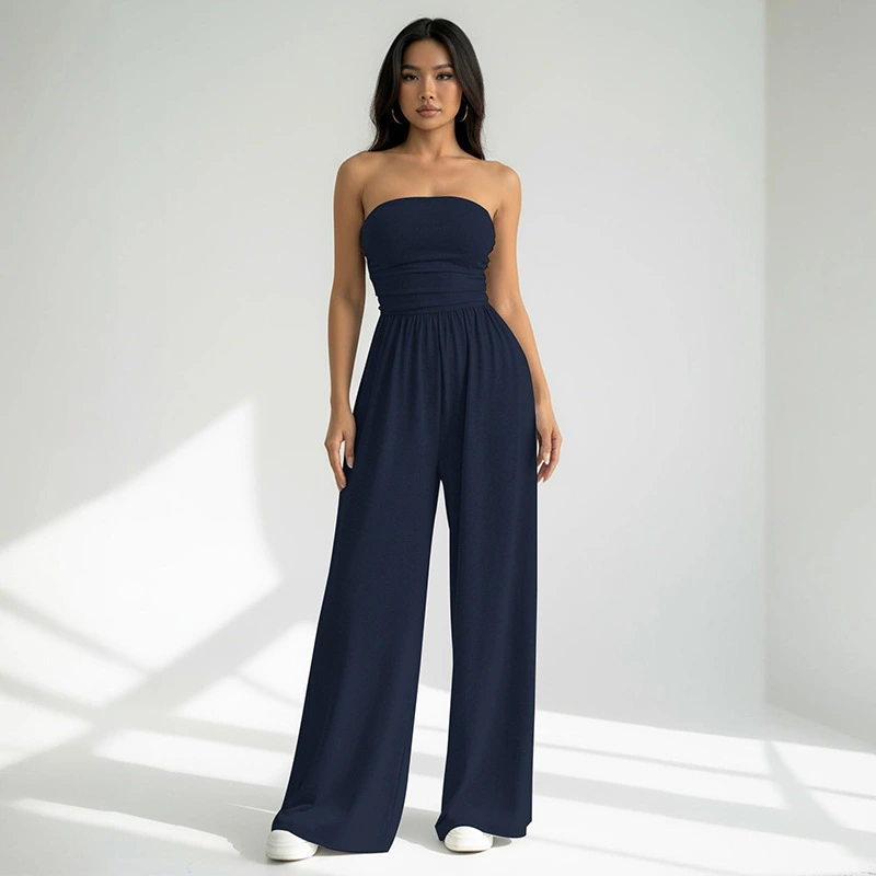 Stretchy Loose Wide Leg Jumpsuit Pants