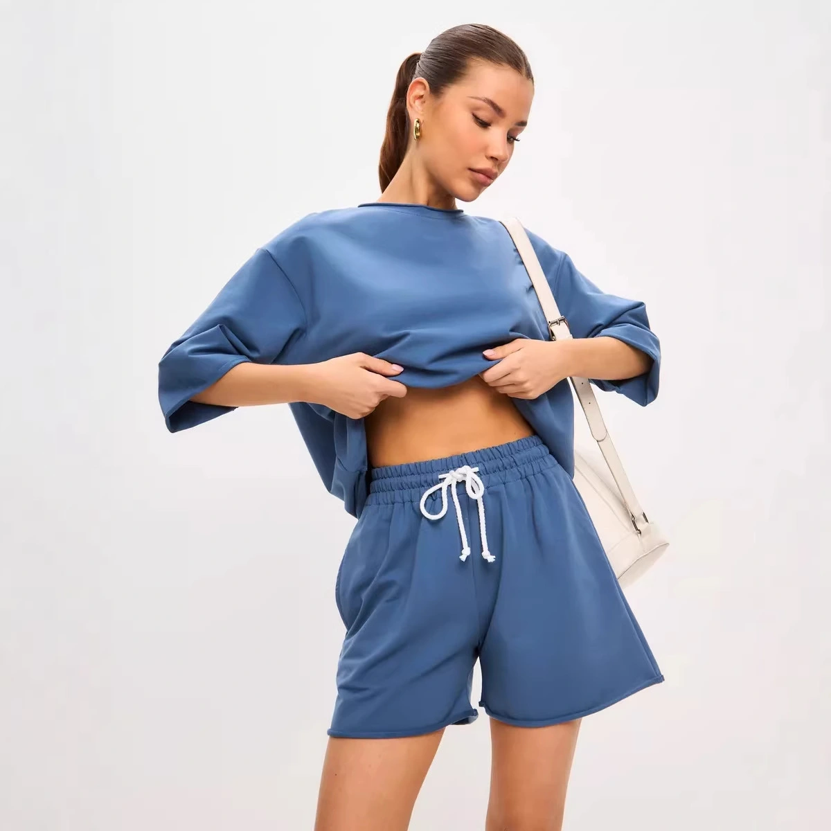 Solid-color Casual Sportswear Set For Women