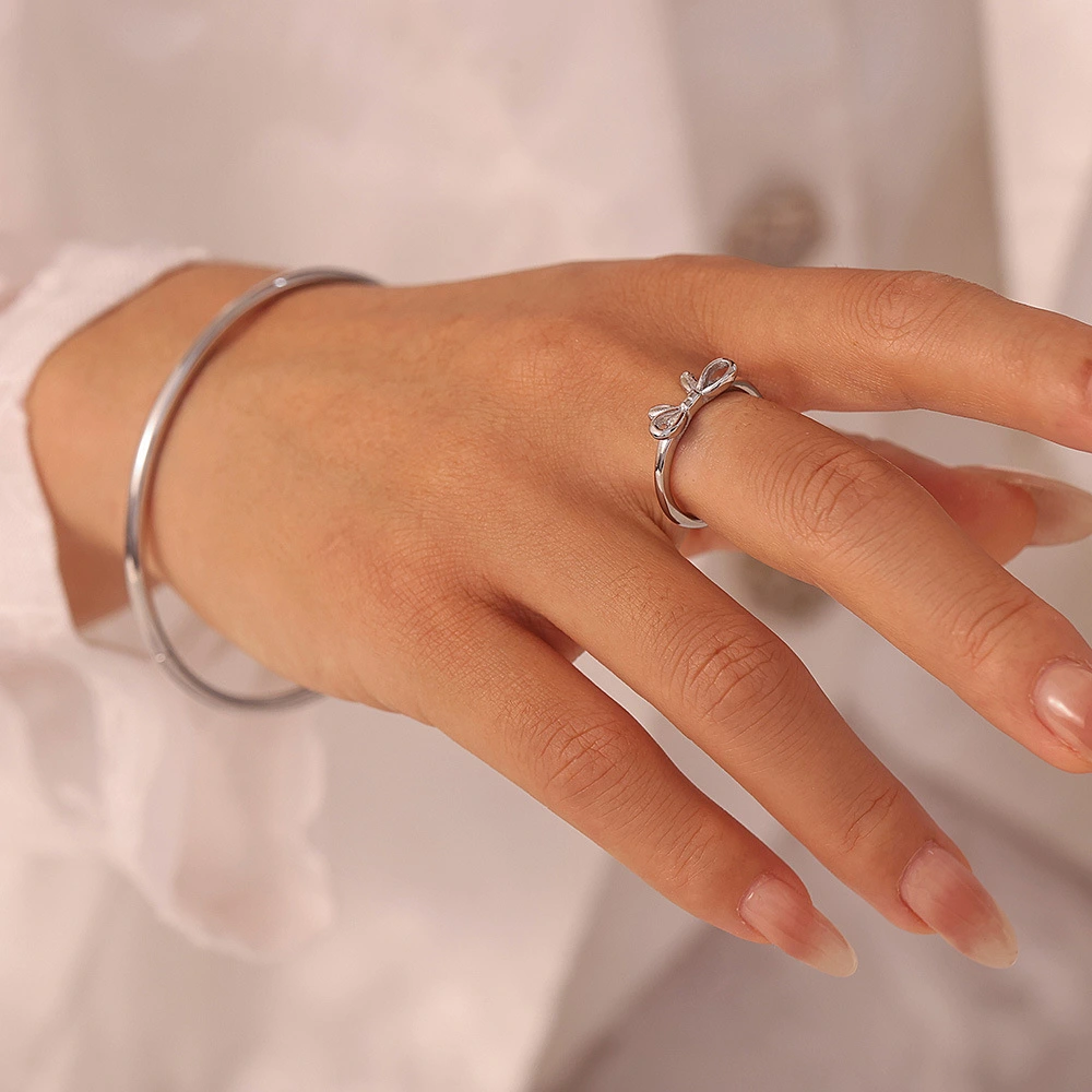 Stainless Steel 18K Gold-plated Ring For Women