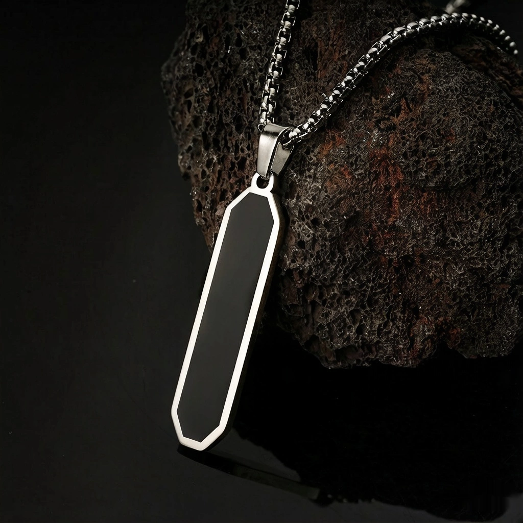 Stainless Steel Necklace With A Cross Square And Unique Shape Minimalist And Vintage Style