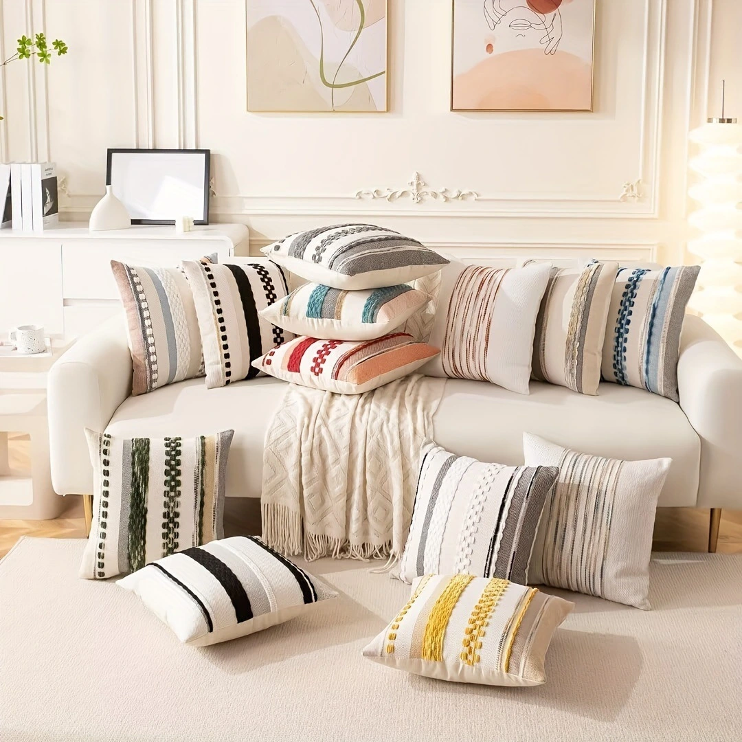 Jacquard Chenille Tassel Pillowcase Simple Comfortable And Universally Compatible
