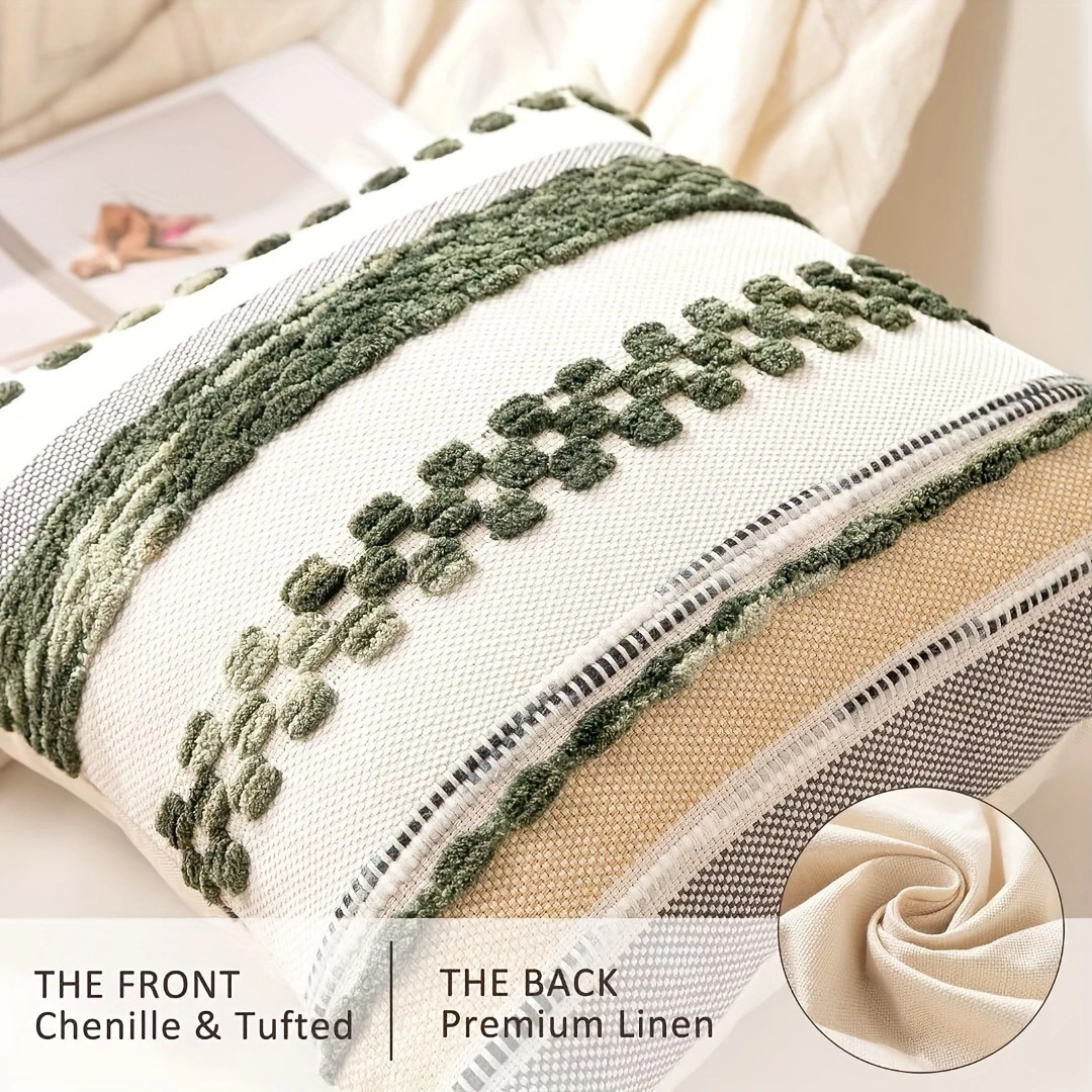 Jacquard Chenille Tassel Pillowcase Simple Comfortable And Universally Compatible