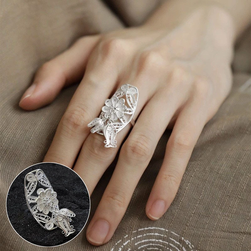 Sweet Heart-shaped Bowknot Ring For Women Exquisite