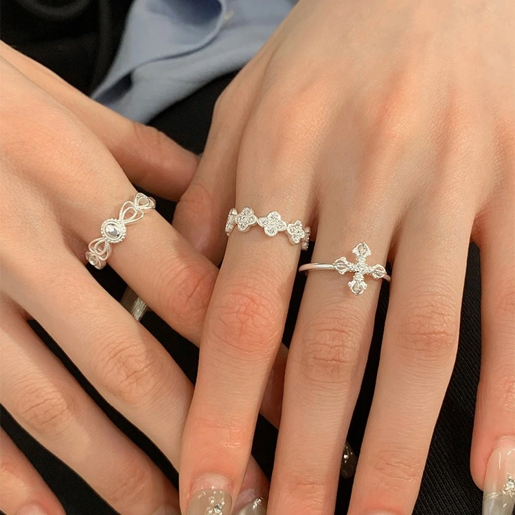 Sweet Heart-shaped Bowknot Ring For Women Exquisite