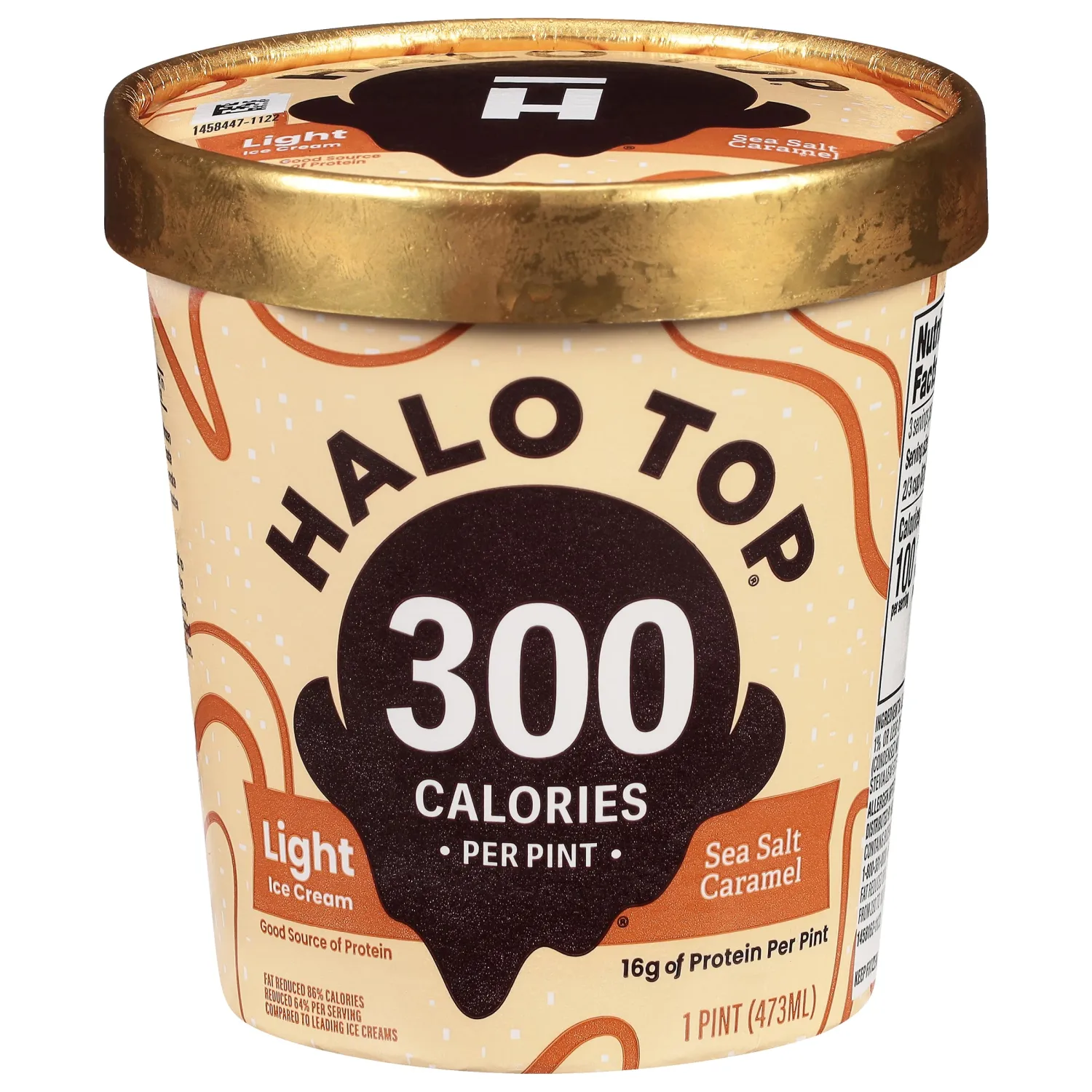 Halo Top Creamery, Sea Salt Caramel, 16 oz (Frozen)