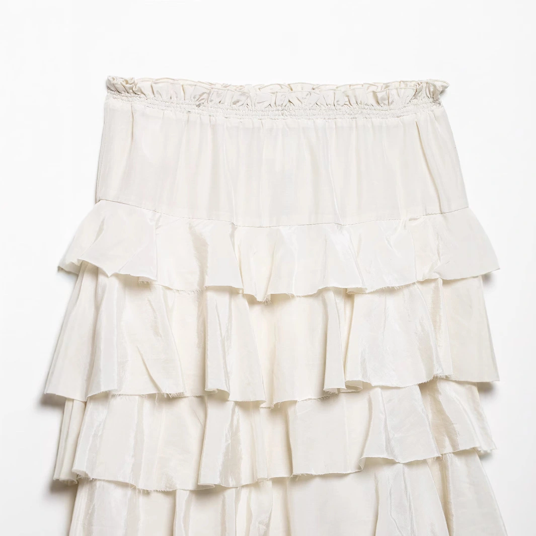 Women's Tiered-ribbon Decorated Cake-style Midi Skirt