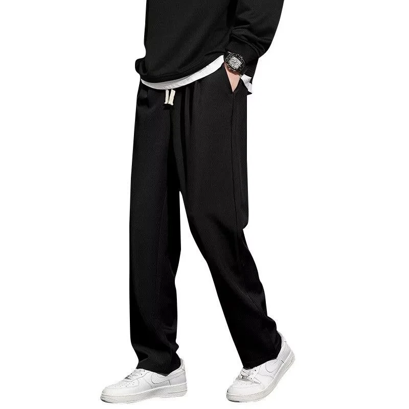 SpringAutumn New Mens Black Wide Leg Pants