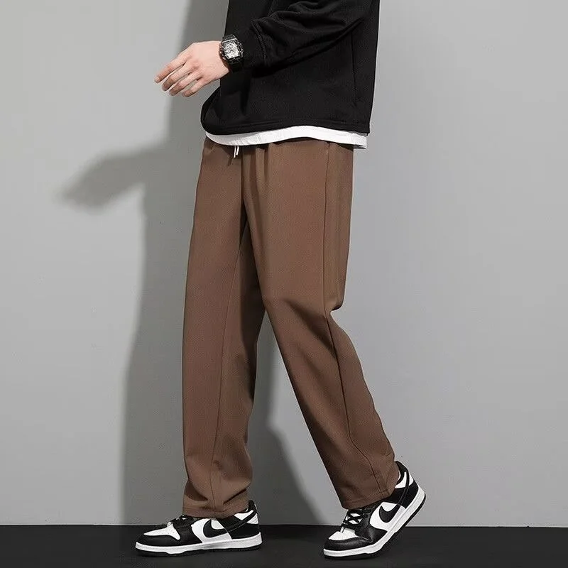 SpringAutumn New Mens Black Wide Leg Pants