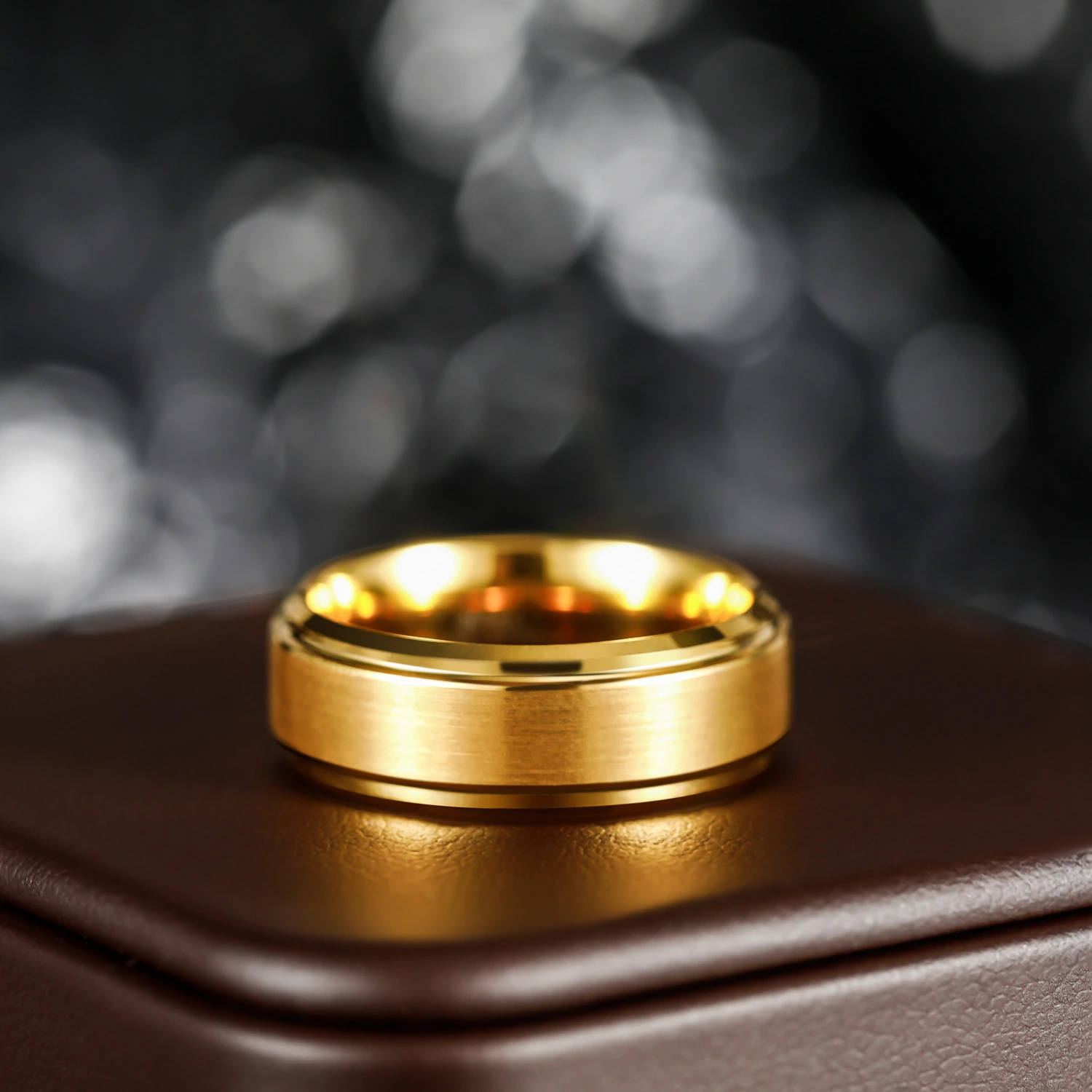 European And American Gold Ring Simple Couple
