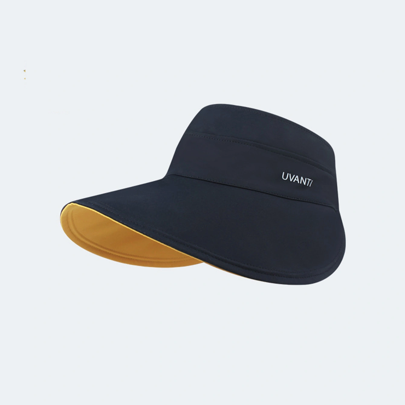 Solid-color Simple Double-sided Wide-brimmed Hat With Empty Crown, Light And Fresh Outdoor Wrap-around Style Large Brim, With Storage Function For Sun Protection.