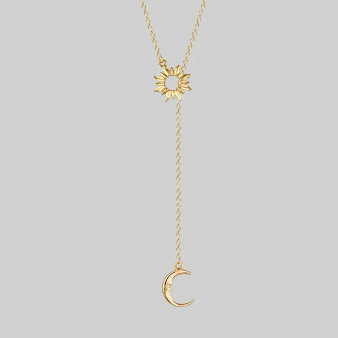 Female Sun Moon Lasso Necklace