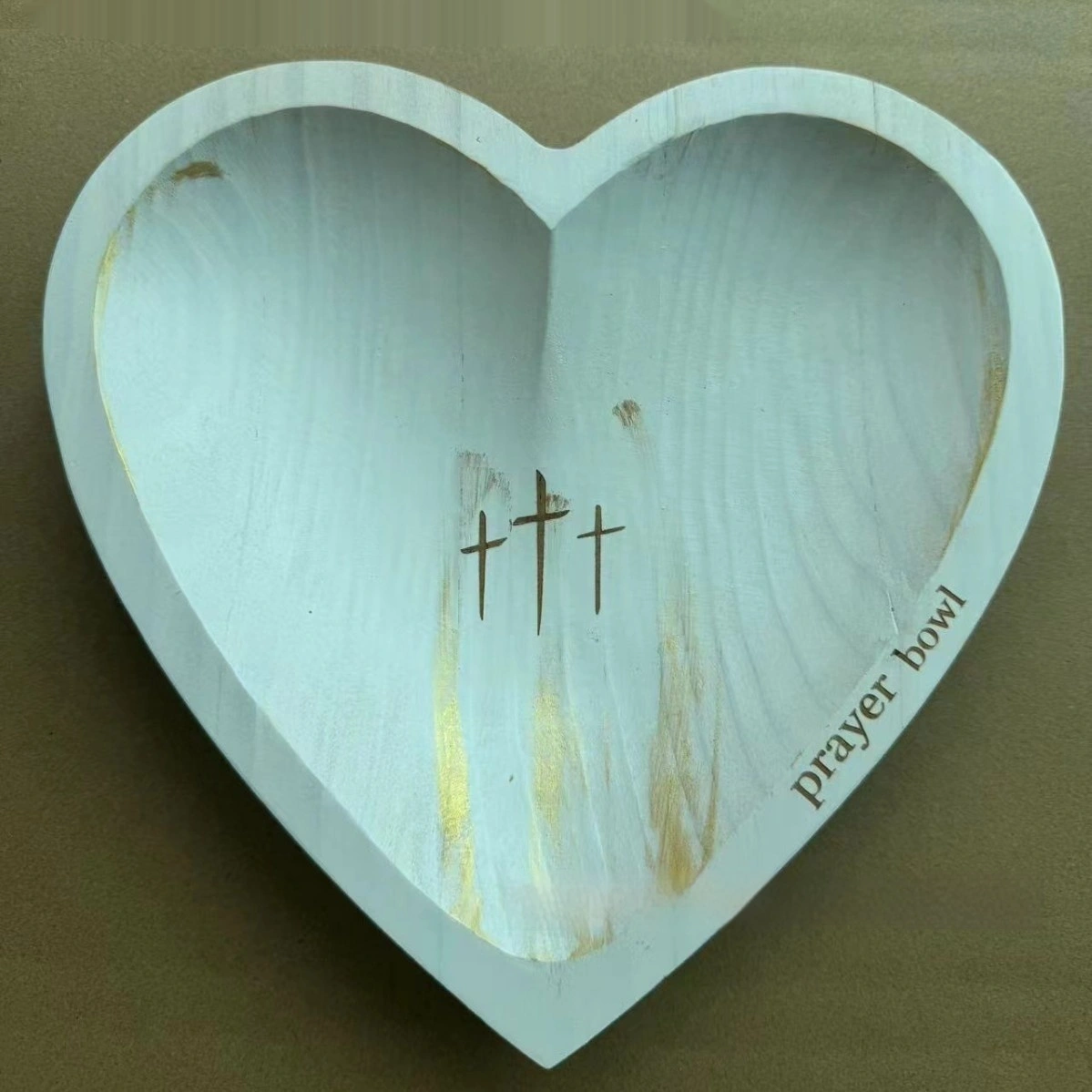 Personalized Heart-Shaped Prayer Bowl Resin Craft