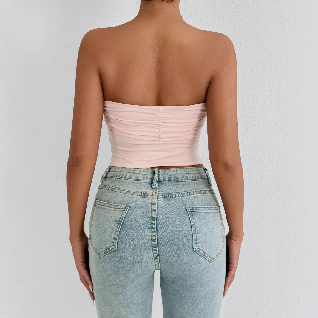 Women's Push-Up Tube Top With Midriff Exposed
