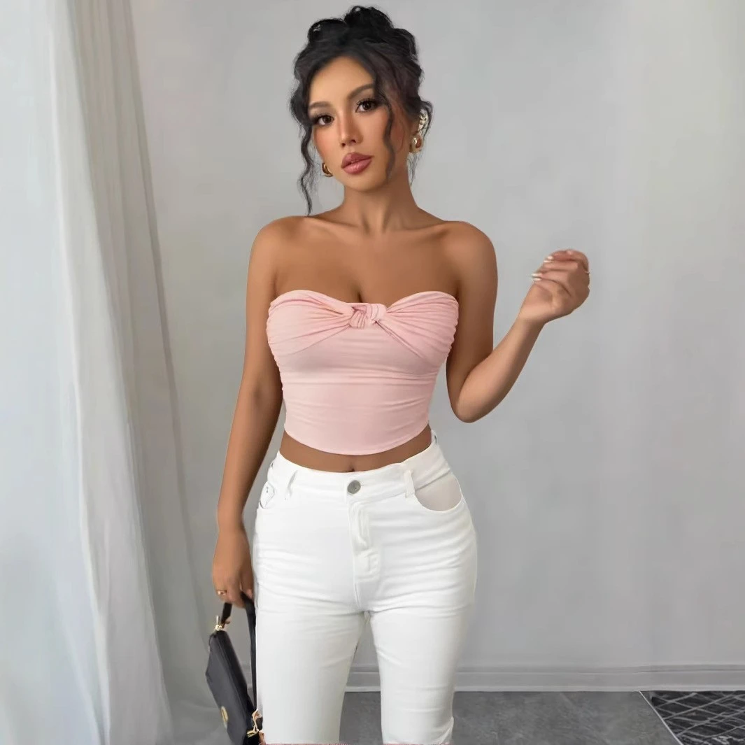 Women's Push-Up Tube Top With Midriff Exposed