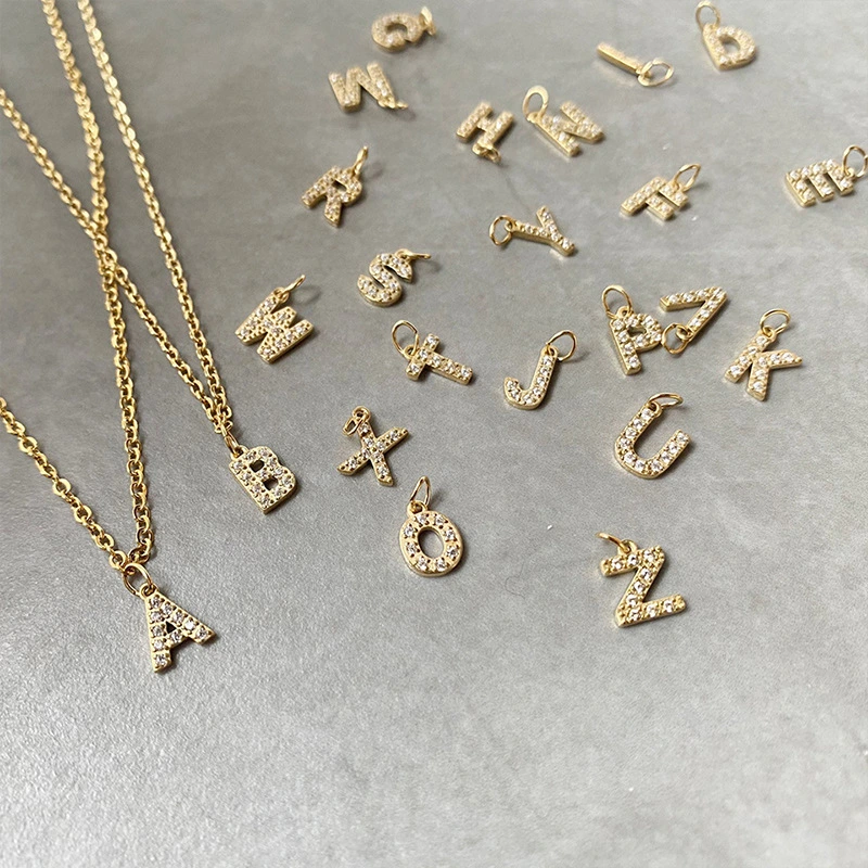 1 Piece 304 Stainless Steel Zircon Ion Plating 14K Gold Real Plated Letter Number Polished Stretch Adjustable Pendant DIY Jewelry Accessories