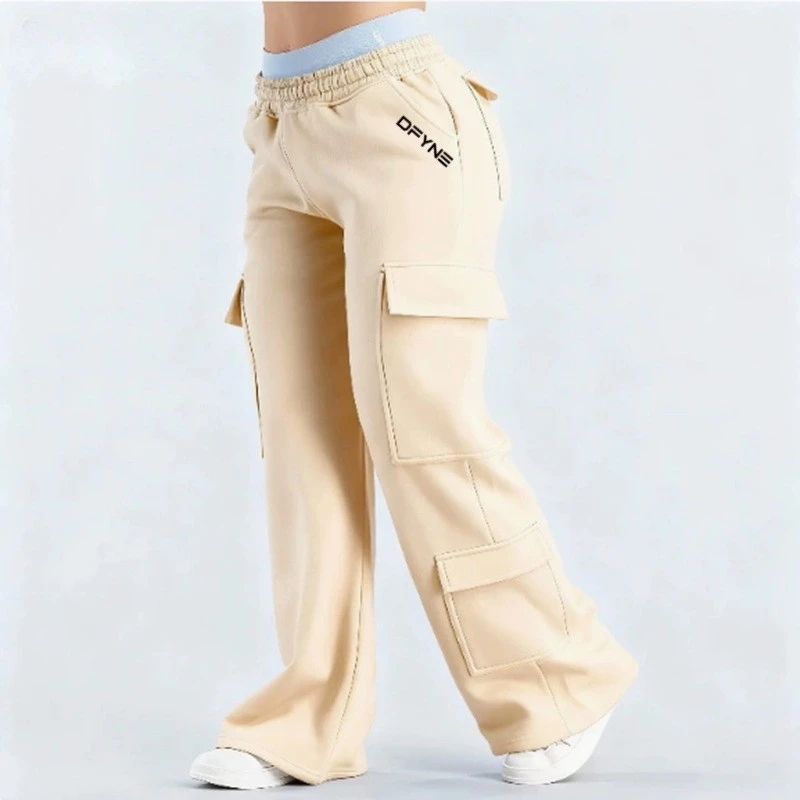 Fashionable Solid-Colored Casual All-Match Pants With Pockets