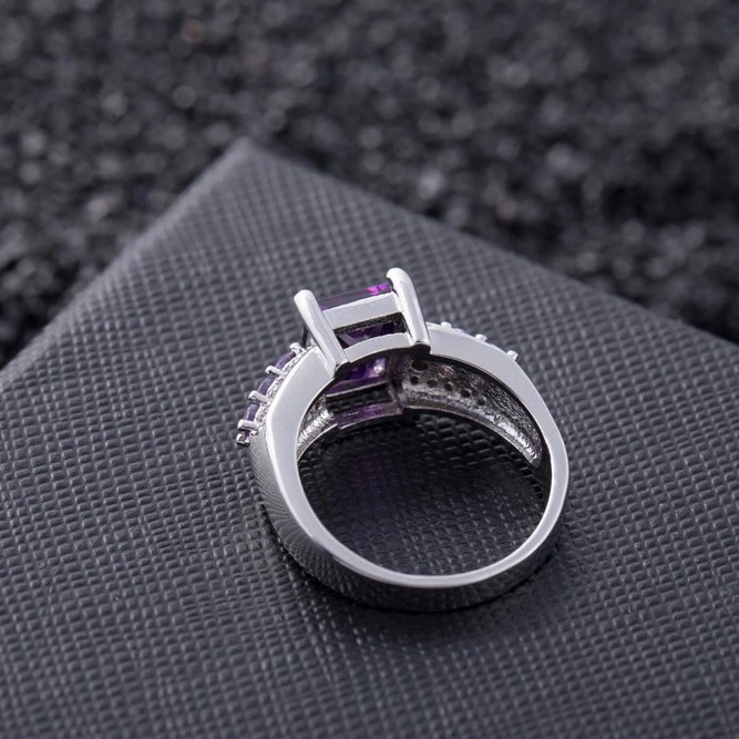 Platinum-plated Micro-pave Cubic Zirconia Ring