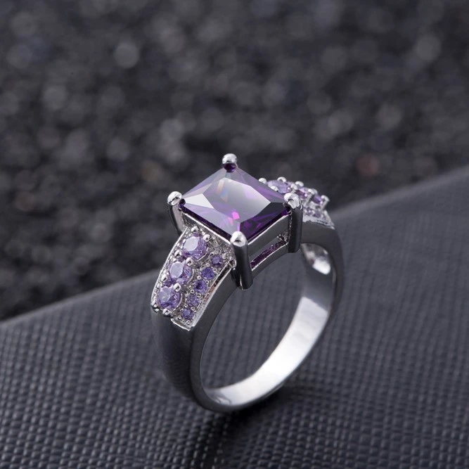 Platinum-plated Micro-pave Cubic Zirconia Ring