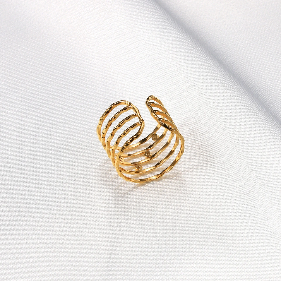 Titanium Steel 18K Multi-layer Casting Ring