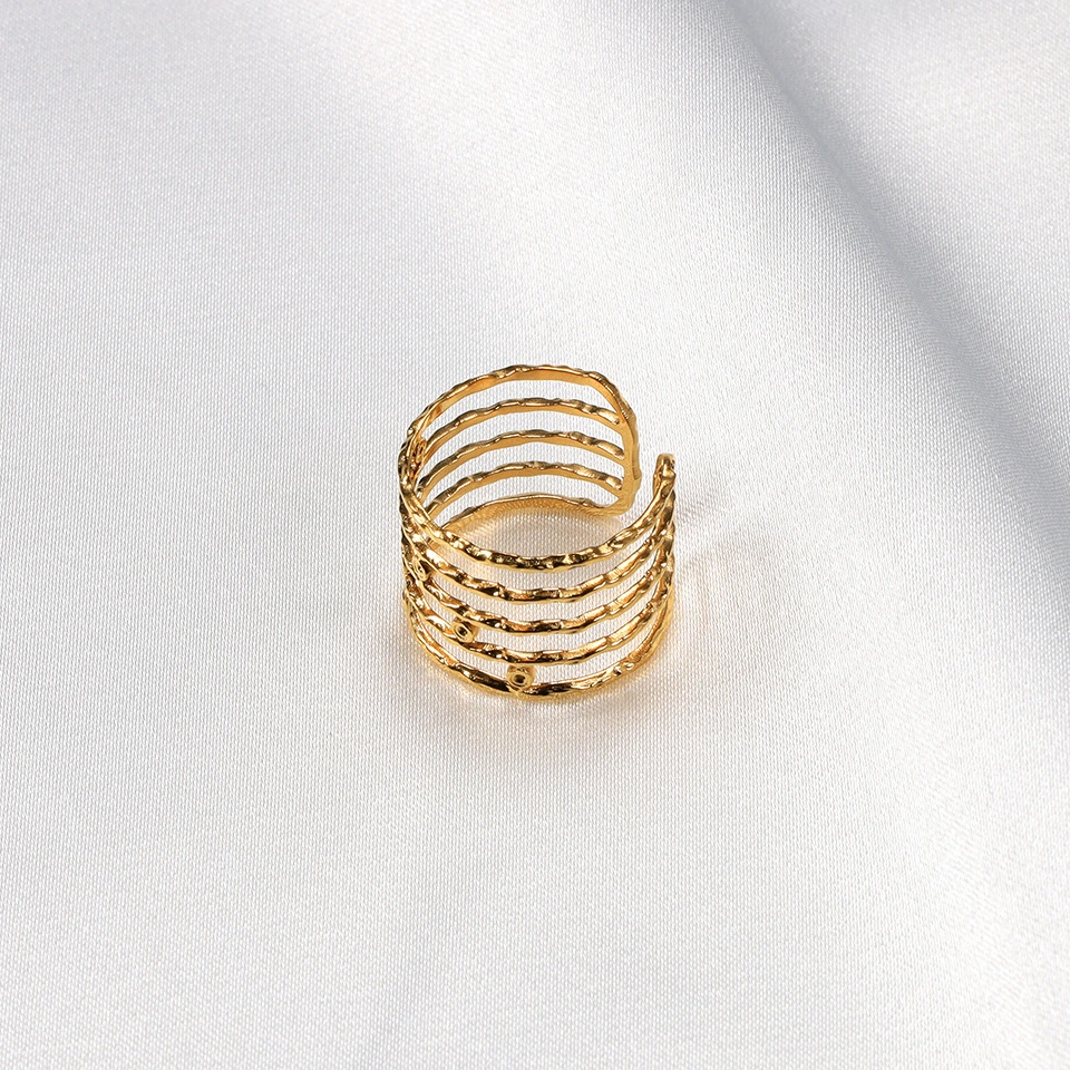 Titanium Steel 18K Multi-layer Casting Ring