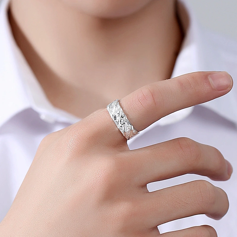 999 Sterling Silver Ring For Men, High-End Non-Fading Adjustable Open Band, Trendy Personality Minimalist Ring For Women, All-Match Jewelry