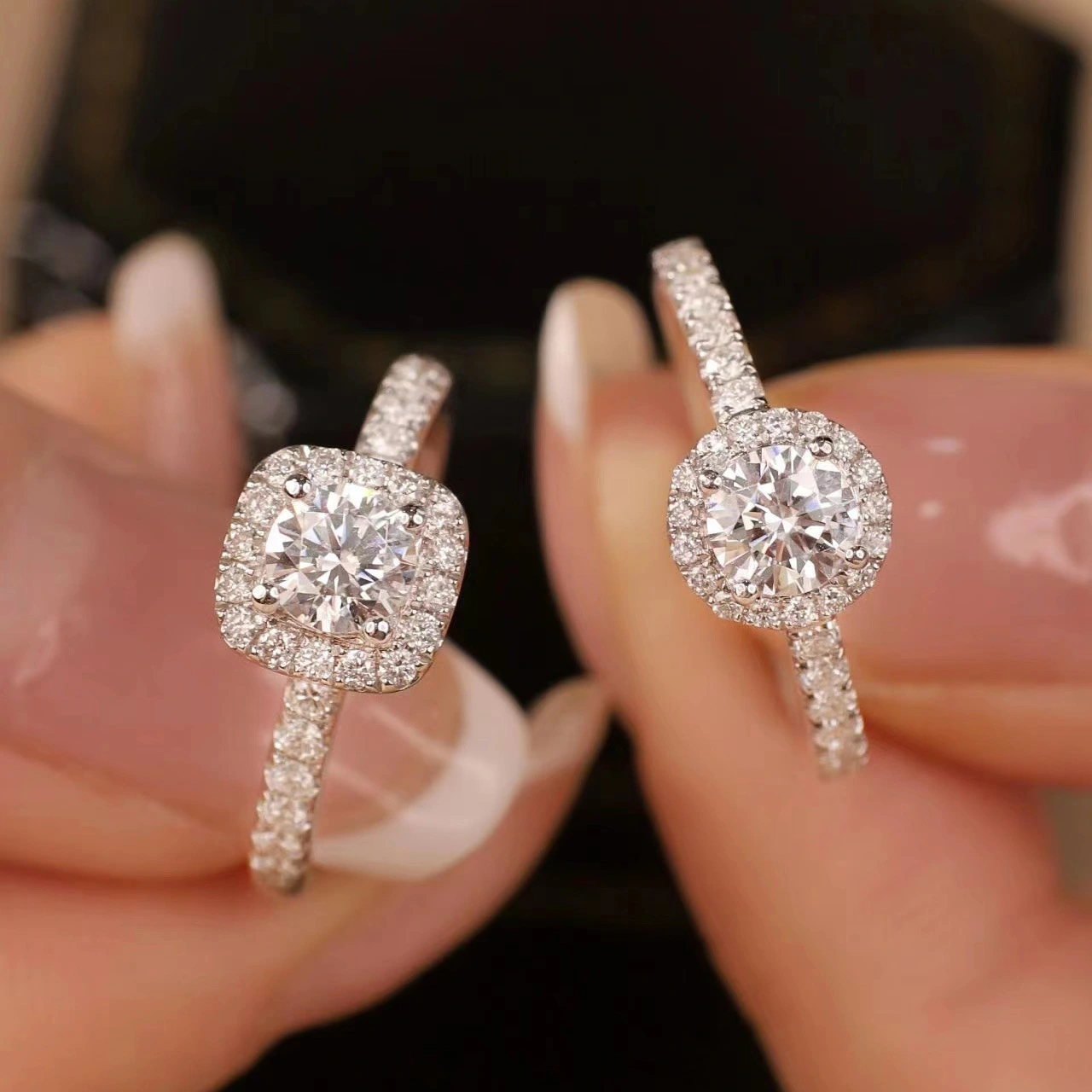 Classic Little Square Sugar One-carat Simulated Diamond Ring