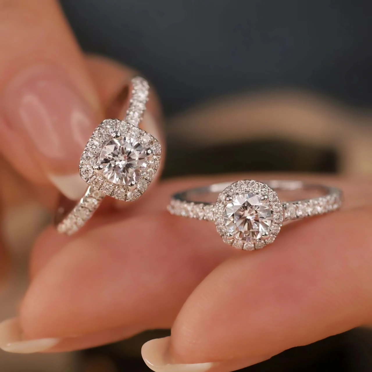 Classic Little Square Sugar One-carat Simulated Diamond Ring