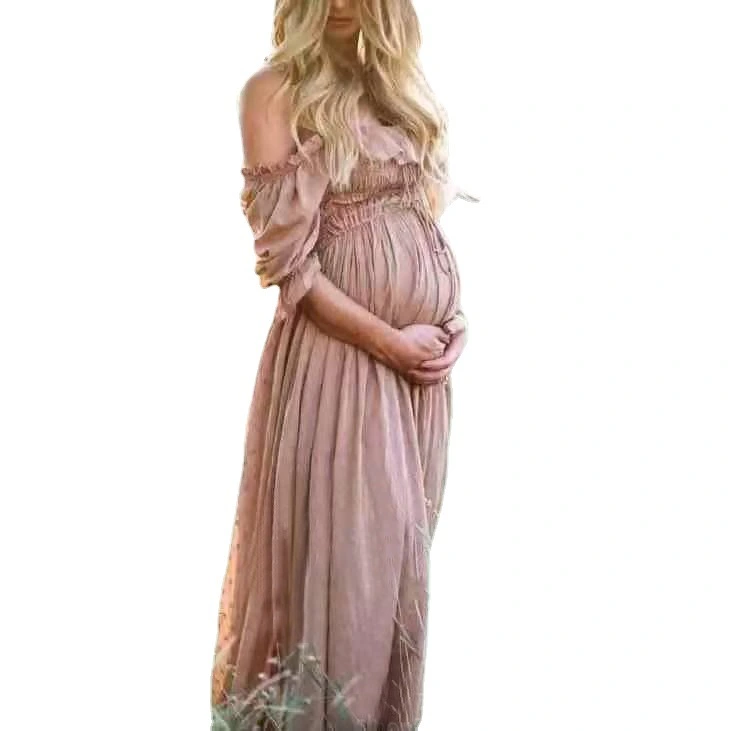 Women's Off-shoulder Dress For Pregnant Women