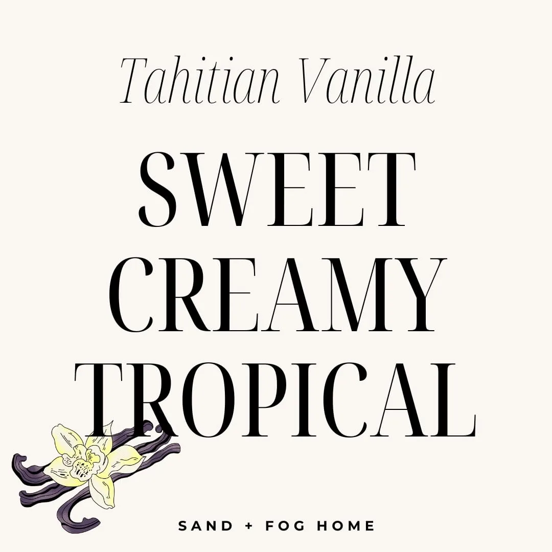 Sand + Fog Scented Candle - Tahitian Vanilla – Additional Scents and Sizes – 100% Cotton Lead-Free Wick - Luxury Air Freshening Jar Candles - Perfect Home Decor – 10oz