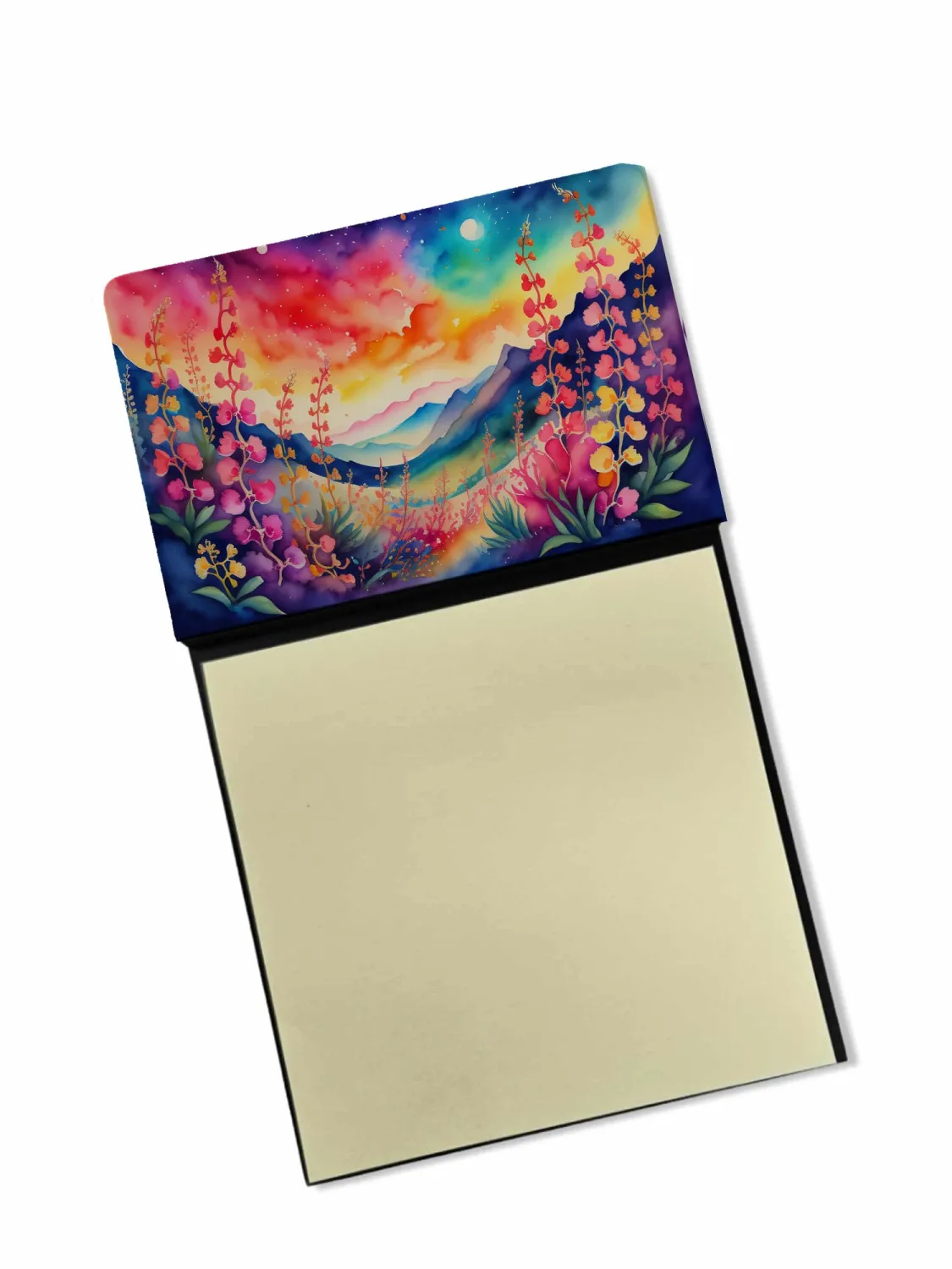 Caroline's Treasures Snapdragon in Color Sticky Note Holder Refillable Dispenser Self-Sticky Note Pads, Memo Pads Blank Desk Accessories