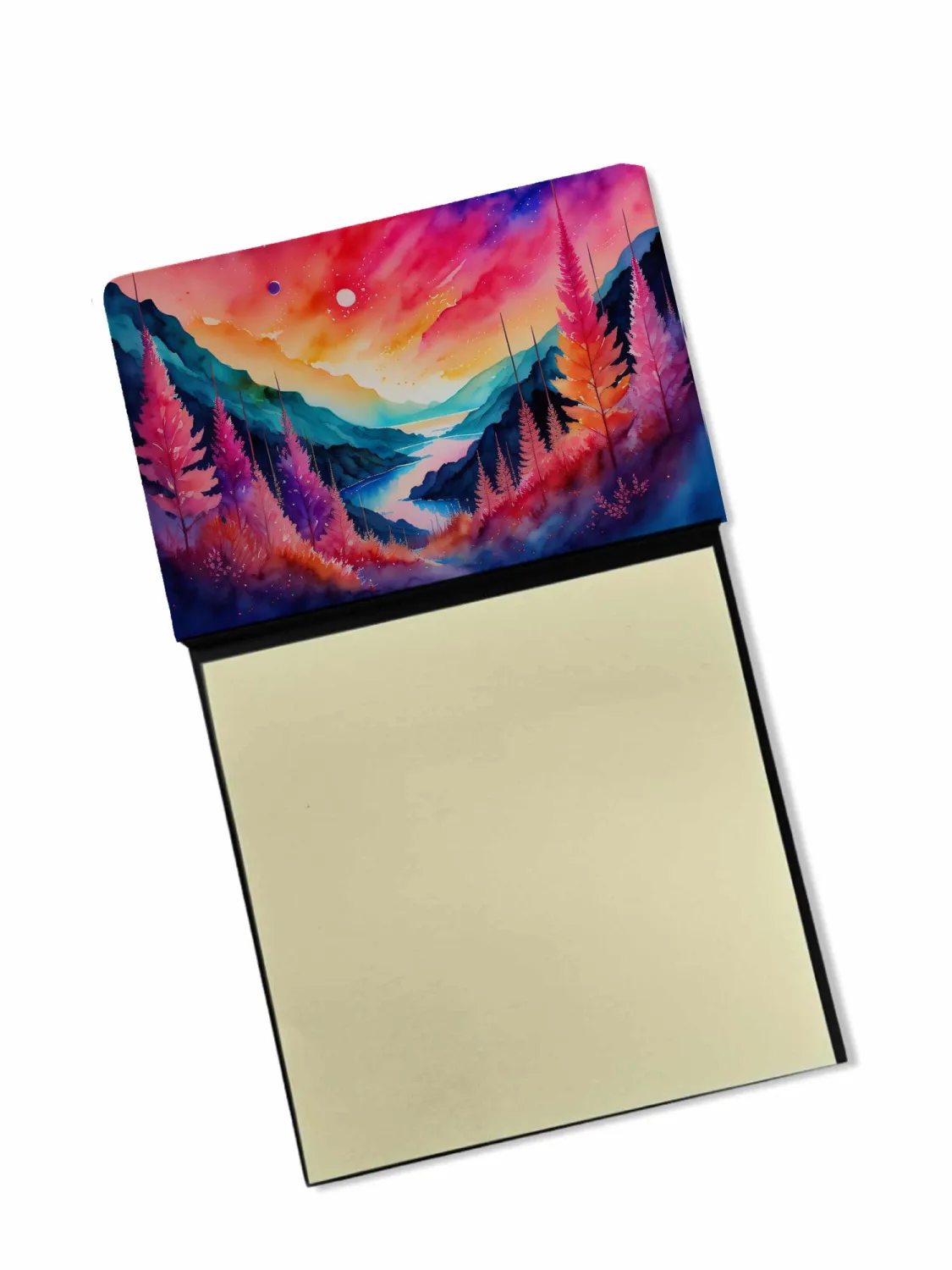 Caroline's Treasures Astilbe in Color Sticky Note Holder Refillable Dispenser Self-Sticky Note Pads, Memo Pads Blank Desk Accessories